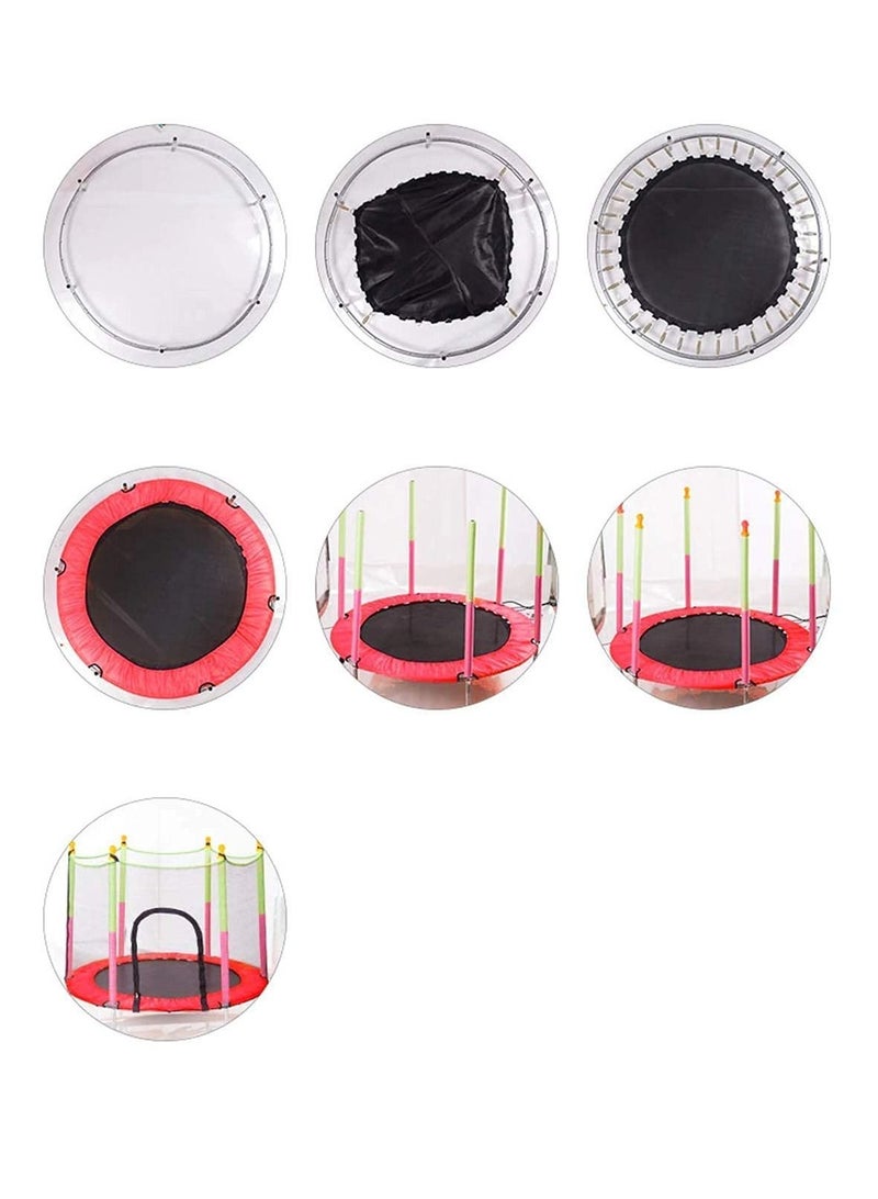 140cm Indoor Trampoline with Protection Net Adult Children Jumping Bed Enclosure Outdoor Trampolines Workout Fitness Equipment