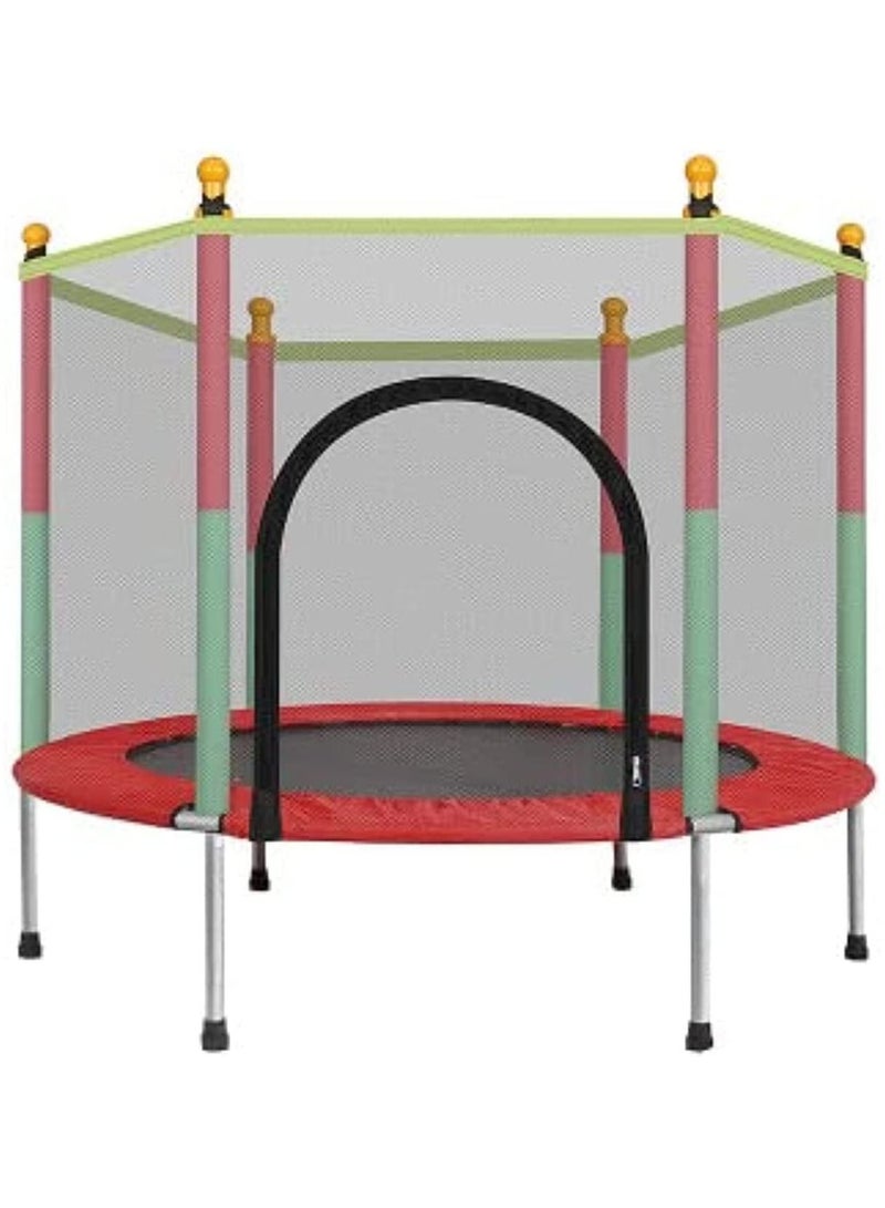 140cm Indoor Trampoline with Protection Net Adult Children Jumping Bed Enclosure Outdoor Trampolines Workout Fitness Equipment