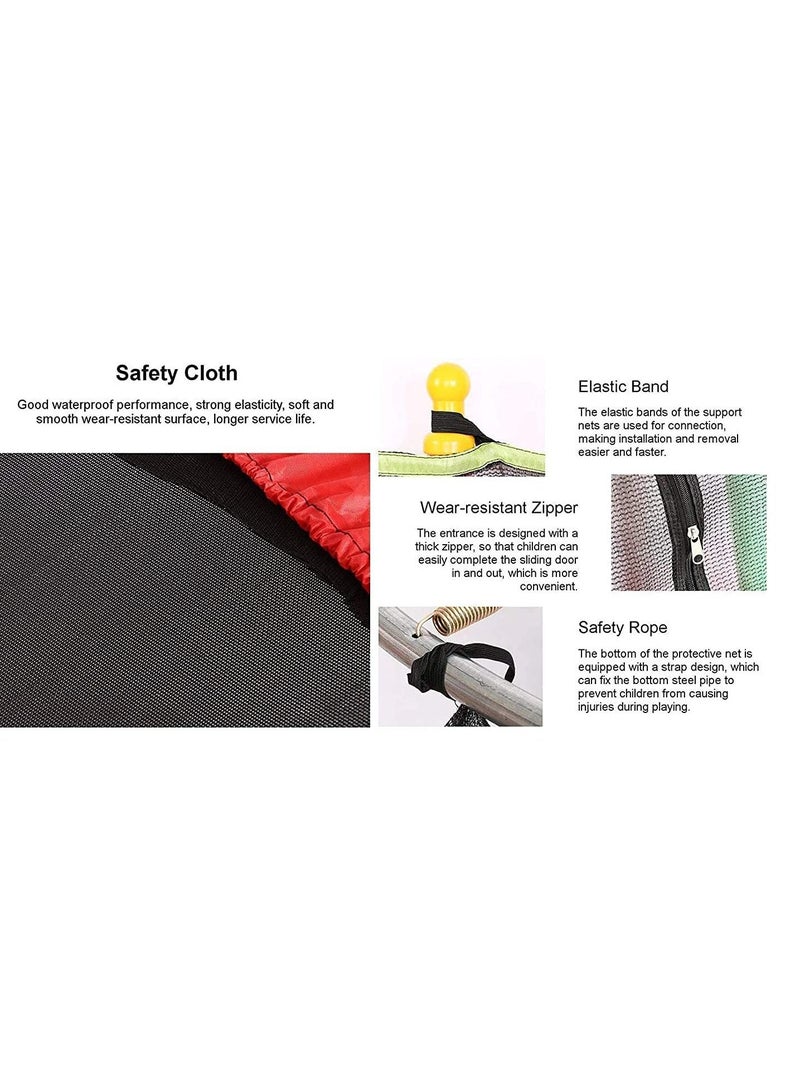 140cm Indoor Trampoline with Protection Net Adult Children Jumping Bed Enclosure Outdoor Trampolines Workout Fitness Equipment
