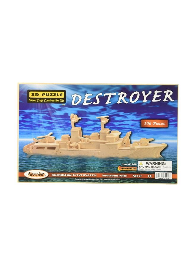 106-Piece 3D Natural Destroyer Wood Puzzle 1409