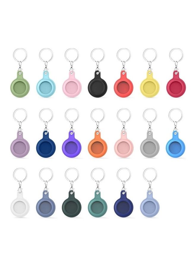 Gel Leather Case Cover with Switchable Keychain Ring for Apple AirTag Light Purple