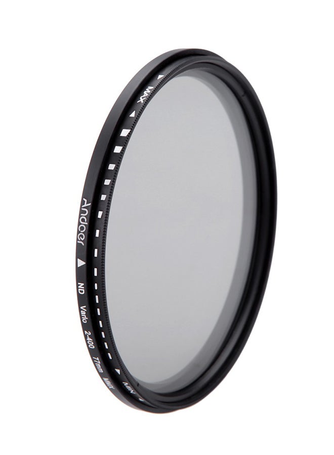 Neutral Density Adjustable ND2 To ND400 Variable Filter Black/Clear