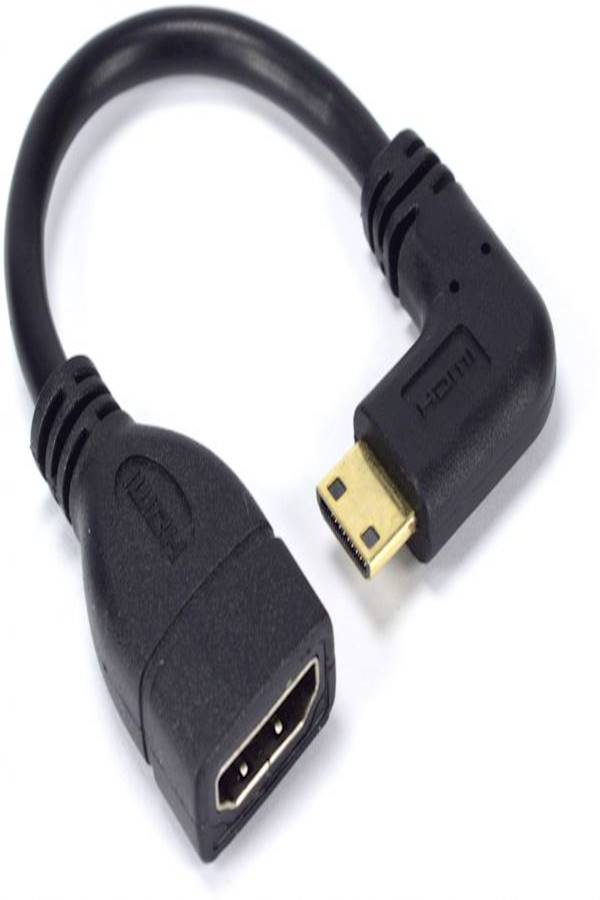 Nanotek Left Angle Mini Hdmi Male To Standard Hdmi Female Cable Converter Black