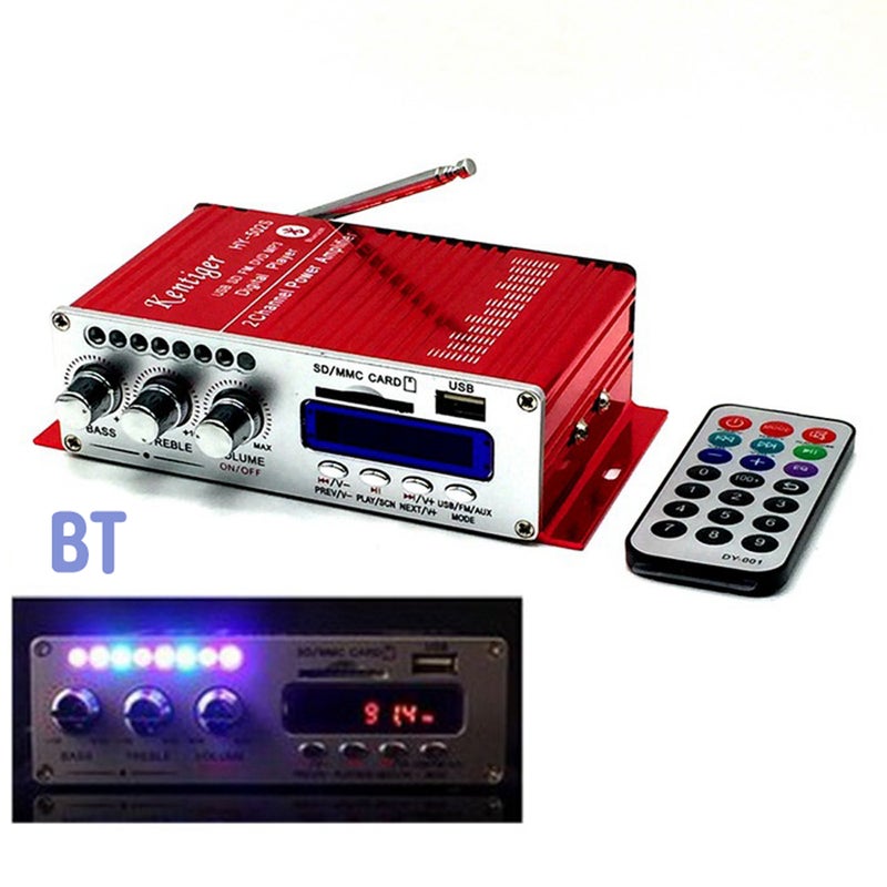 Mini BT Stereo Audio Power Amplifier V6728BL_P Blue/Silver