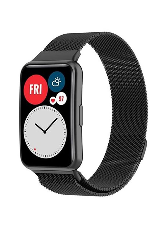 Milanese Replacement Band For Huawei Watch Fit Black