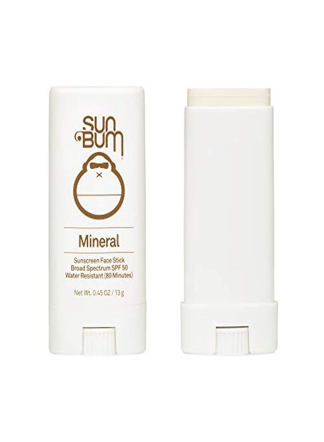 Mineral Spf 50 Sunscreen Face Stick ; Vegan And Reef Friendly (Octinoxate & Oxybenzone Free) Broad Spectrum Natural Sunscreen With Uva/Uvb Protection ; .45 Oz
