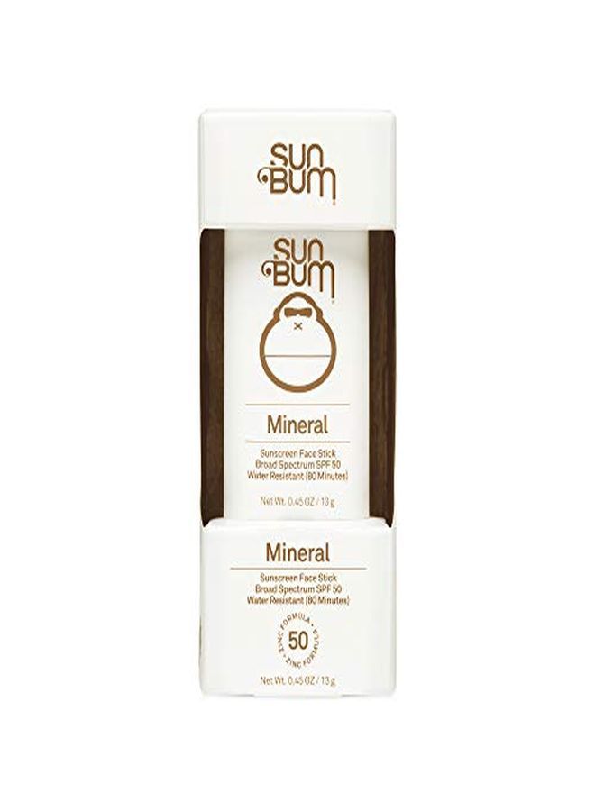 Mineral Spf 50 Sunscreen Face Stick ; Vegan And Reef Friendly (Octinoxate & Oxybenzone Free) Broad Spectrum Natural Sunscreen With Uva/Uvb Protection ; .45 Oz