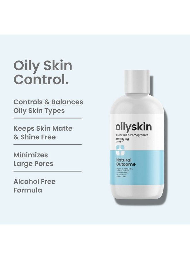 Oily Skin Face Toner : Purifying Astringent Facial Toner : Naturally Keeps Skin Matte & Shine Free : Minimizes Appearance Of Pores While Keeping Skin Hydrated With Aloe Vera : 8 Oz