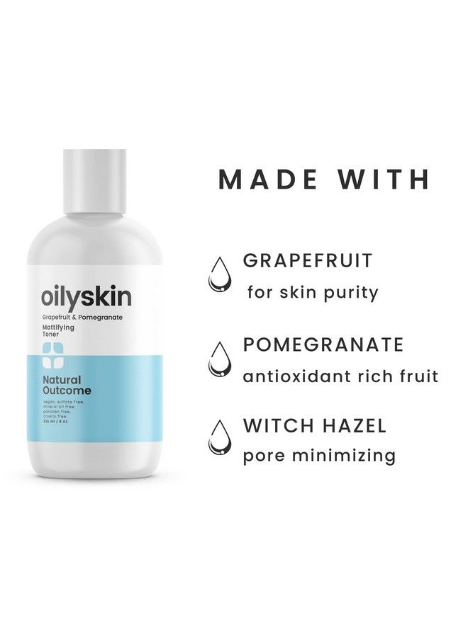Oily Skin Face Toner : Purifying Astringent Facial Toner : Naturally Keeps Skin Matte & Shine Free : Minimizes Appearance Of Pores While Keeping Skin Hydrated With Aloe Vera : 8 Oz