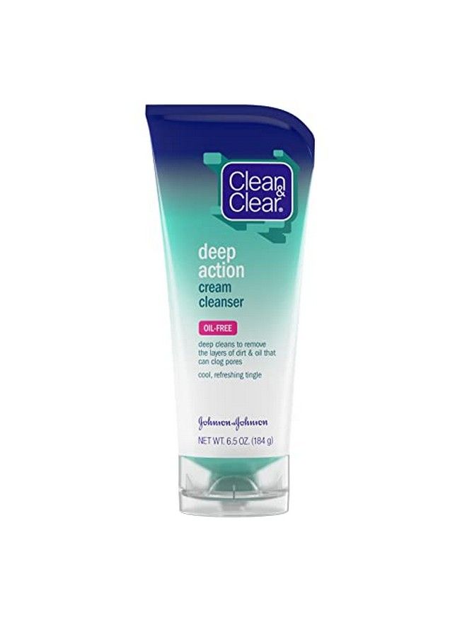 Oilfree Deep Action Cream Facial Cleanser With Salicylic Acid Acne Medication Cooling Face Wash For Deep Pore Cleansing Of Acneprone Skin 6.5 Oz