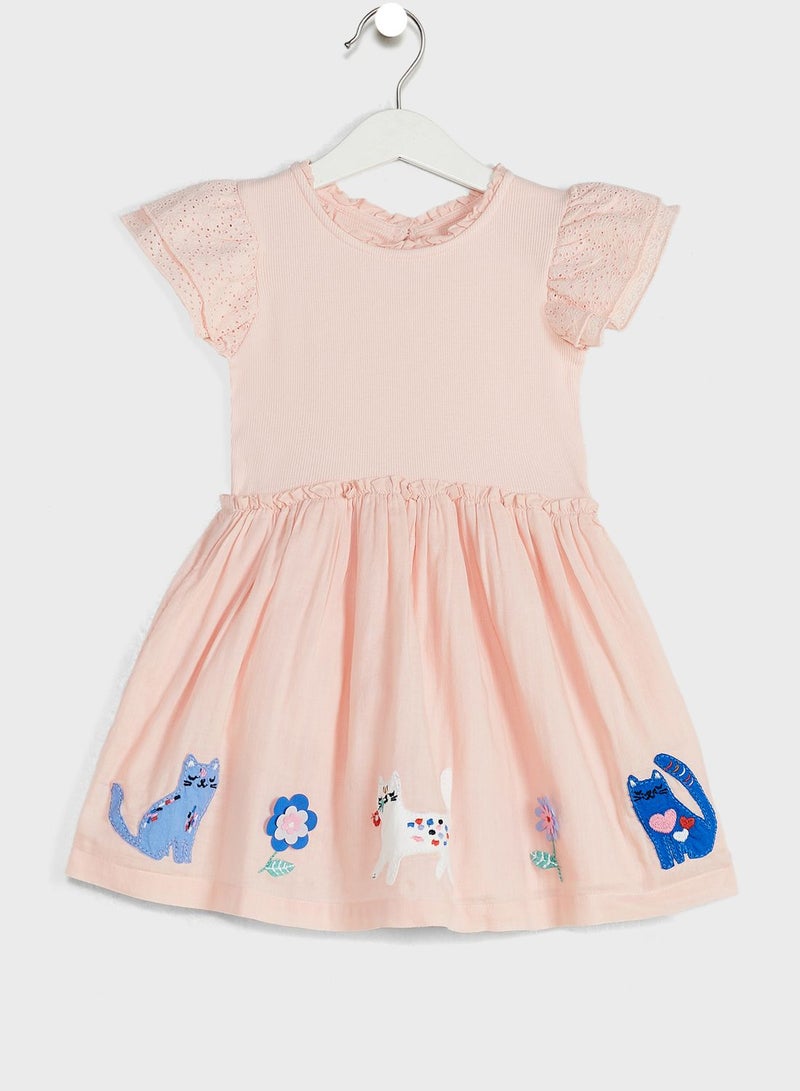 Kids Cat Print Dress