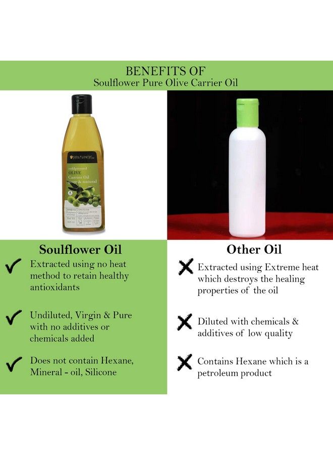 Olive Carrier Oil For Hair Nourishment Moisturizing Skin 100% Pure & Natural Undiluted Coldpressed Oil (Pack Of 2) 225Ml Each