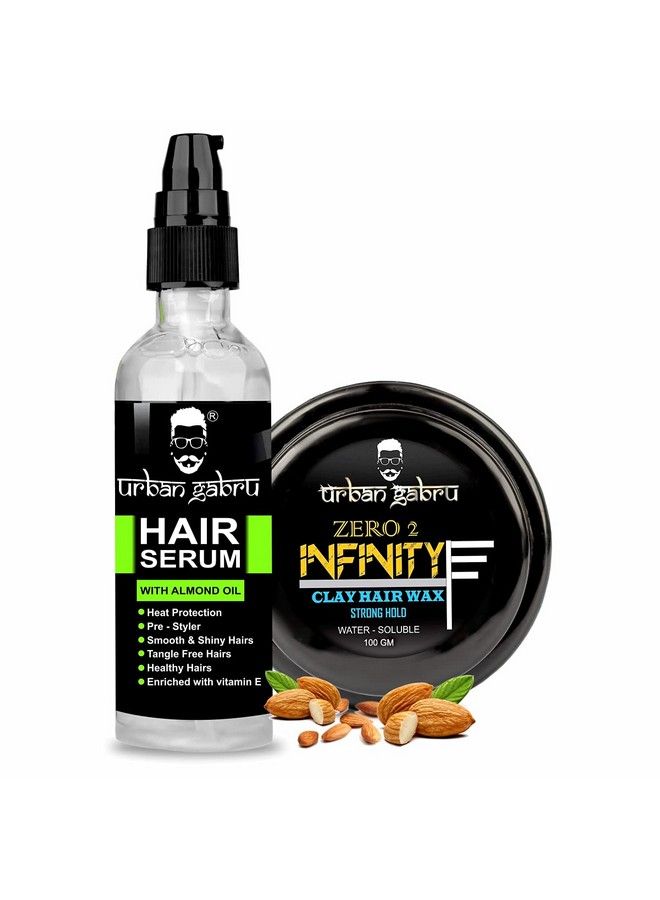 Combo Hair Styling Kit Clay Hair Wax (100 Gm) And Hair Serum Prestyler (100 Ml) (Hair Wax + Hair Serum)