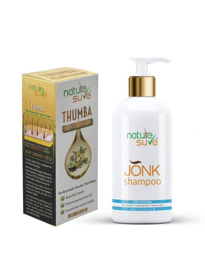 Combo Thumba Wonder Hair Oil 110Ml & Jonk Shampoo Hair Cleanser For Men & Women 300Ml