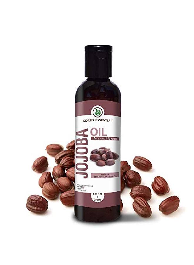 100% Pure Natural Cold Pressed Jojoba Oil 200Ml | For Balancing Oily Skin Natural Makeup Remover Hair Vitalizer Natural Lip Balm