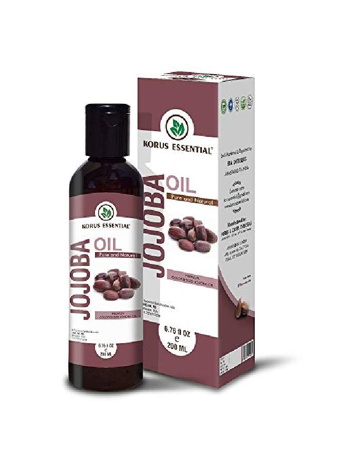 100% Pure Natural Cold Pressed Jojoba Oil 200Ml | For Balancing Oily Skin Natural Makeup Remover Hair Vitalizer Natural Lip Balm