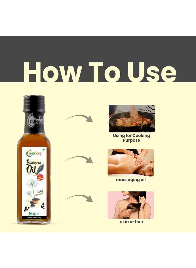 Cold Pressed 100% Organic Castor & Black Seeds Oil 200 Ml (Pack Of 2*100Ml ) ; With Deep Nourishing Properties ; Weight Management ; For Hair & Skin