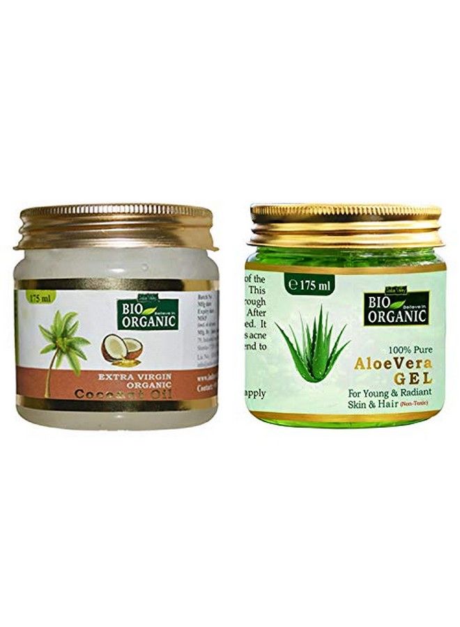 Face And Hair Care Combo Of Coconut Oil And Aloevera Gel (175Ml *2=350Ml)