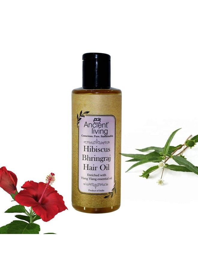 Hibiscus & Bhringraj Hair Oil Enriched With Organic Coconut Oil Promotes Hair Growth & Reduces Hair Fall For Men & Women 200 Ml