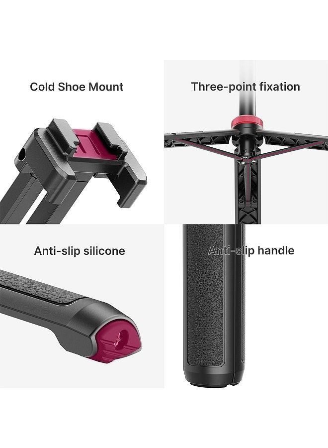 MT-44 Extendable Mini Tripod Stand Flexible Portable Selfie Stick with 360° Rotatable Ball Head Quick Release Plate Phone Clip Max. Load Bearing 1.5kg