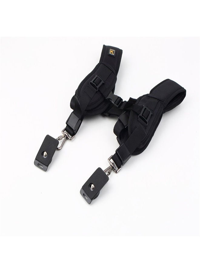 Dual Shoulder Neck Strap For DSLR/SLR Camera Black