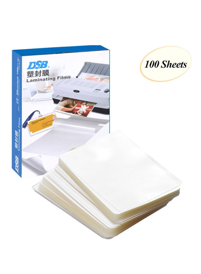 Pack Of 100 Laminating Sheets