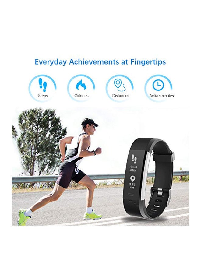 Fitness Tracker Watch With Heart Rate Monitor Black/Silver