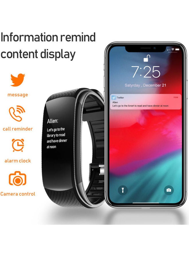 C5 Smart Sports Bracelet 0.96-Inch TFT Single-Touch Screen BT4.0 IP67 Waterproof Fitness Tracker Black
