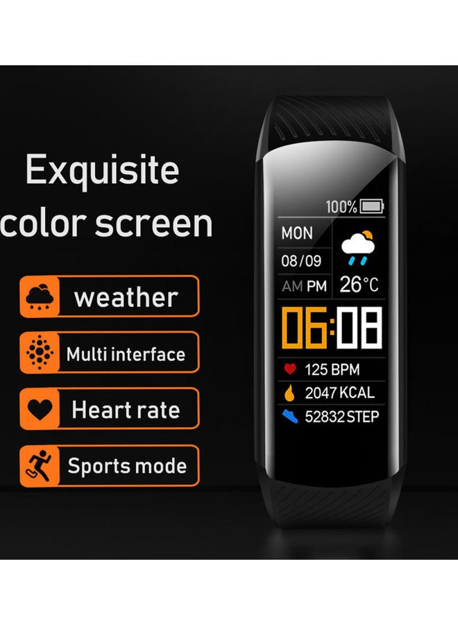 C5 Smart Sports Bracelet 0.96-Inch TFT Single-Touch Screen BT4.0 IP67 Waterproof Fitness Tracker Black
