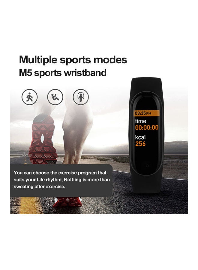M5 Intelligence Heart Rate Blood-Pressure Detector Waterproof Fitness Wristband Black