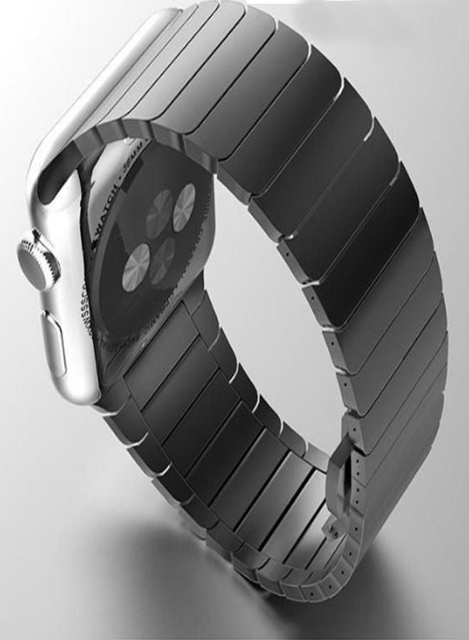 Stainless Steel Smartwatch Band With Screen Protector For Apple Watch Series 3 42mm Silver