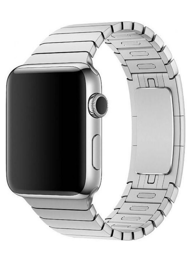 Stainless Steel Replacement Band With Screen Protector For Apple Watch Series 3 42mm Silver
