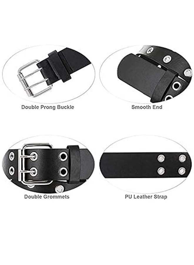 Punk Double Grommet Leather Belt