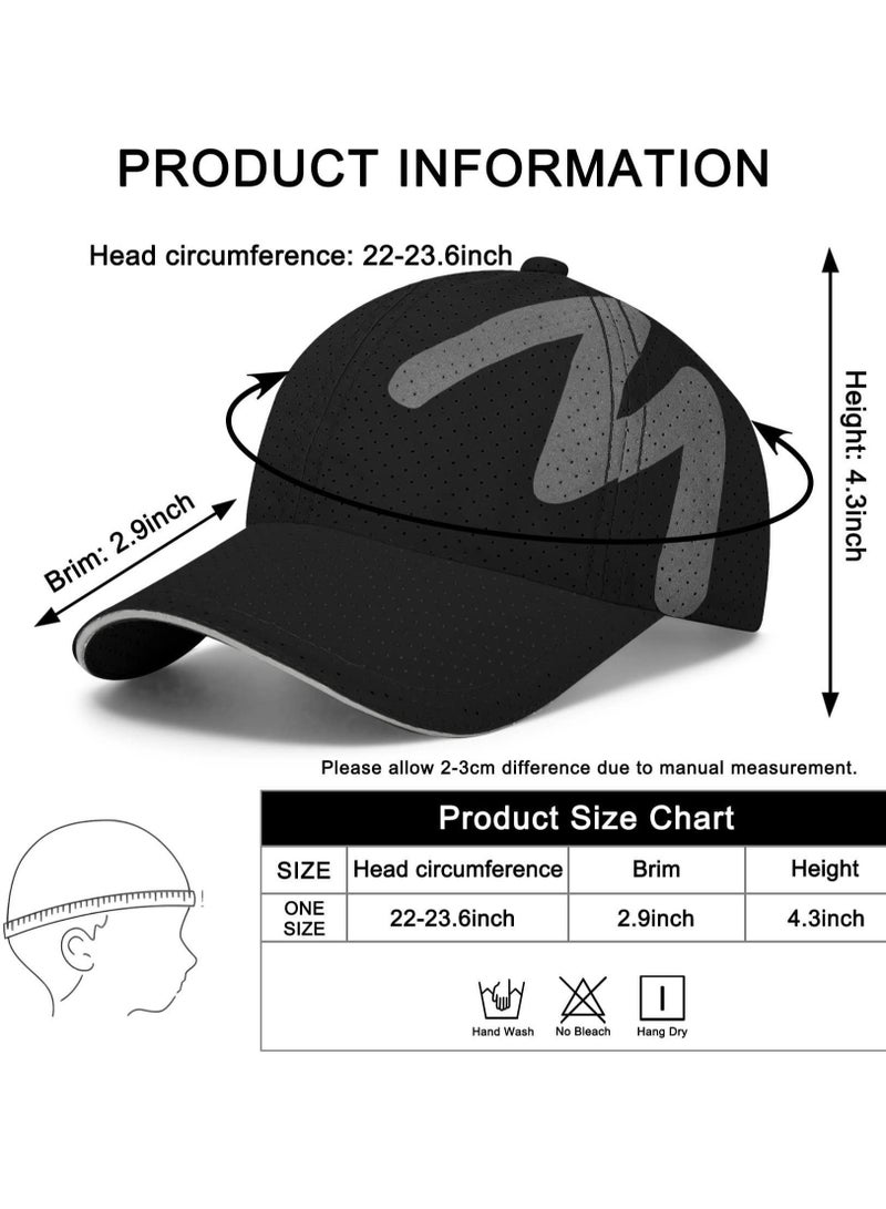 Baseball Cap Mens - Running Quick Dry Sports Mesh Reflective Brim Breathable Sun Hat Unisex Lightweight Adjustable Summer Hats for Outdoor