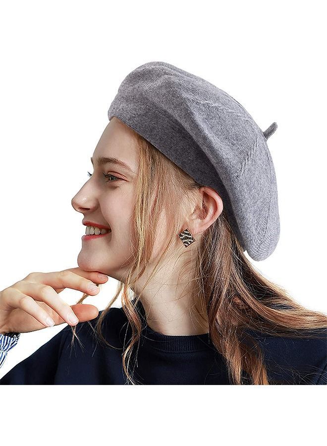 Wool Beret Light Grey