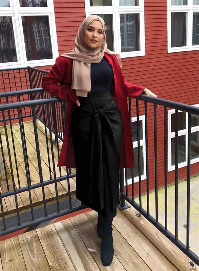 Women's Fashion Lace Up Tight Wrap Hip Skirt Solid Color Elastic Versatile Comfortable Casual High Waist
