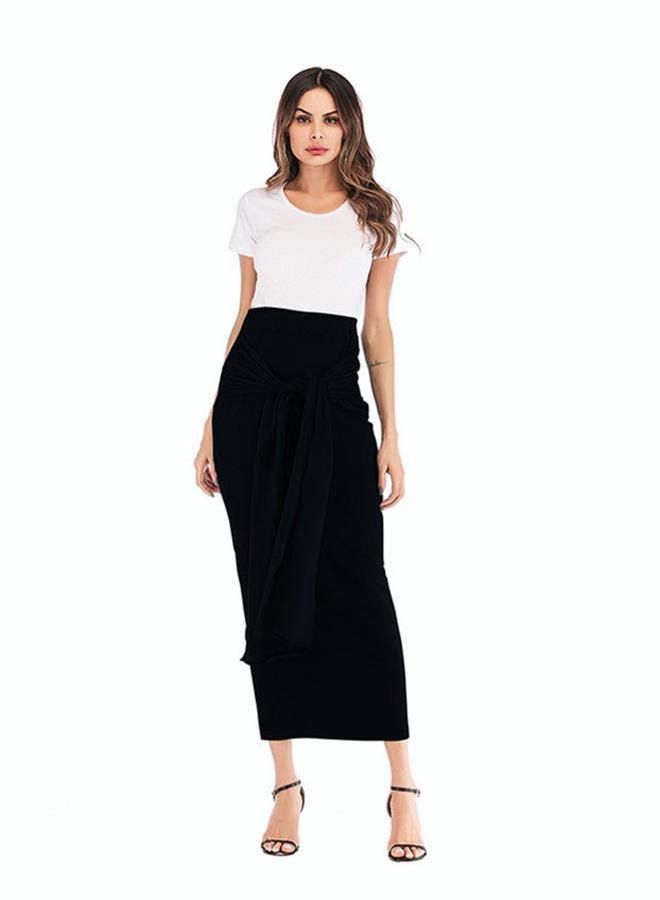 Women's Fashion Lace Up Tight Wrap Hip Skirt Solid Color Elastic Versatile Comfortable Casual High Waist