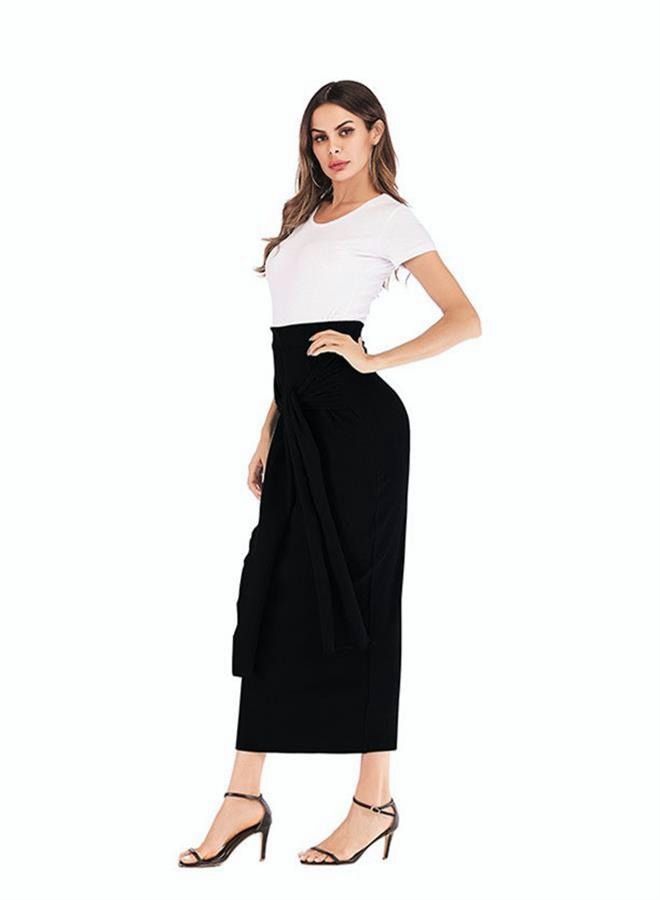 Women's Fashion Lace Up Tight Wrap Hip Skirt Solid Color Elastic Versatile Comfortable Casual High Waist