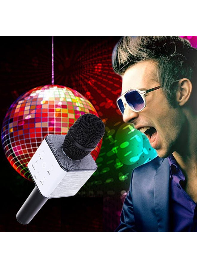 Q7 Bluetooth Karaoke Microphone With Speaker wireless-microphone-black Black/White