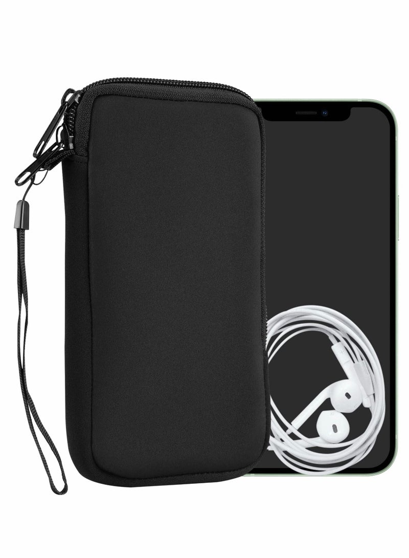 phone holster Universal Cell Sleeve Mobile Bag with Zipper, Wrist Strap Neoprene Phone Pouch