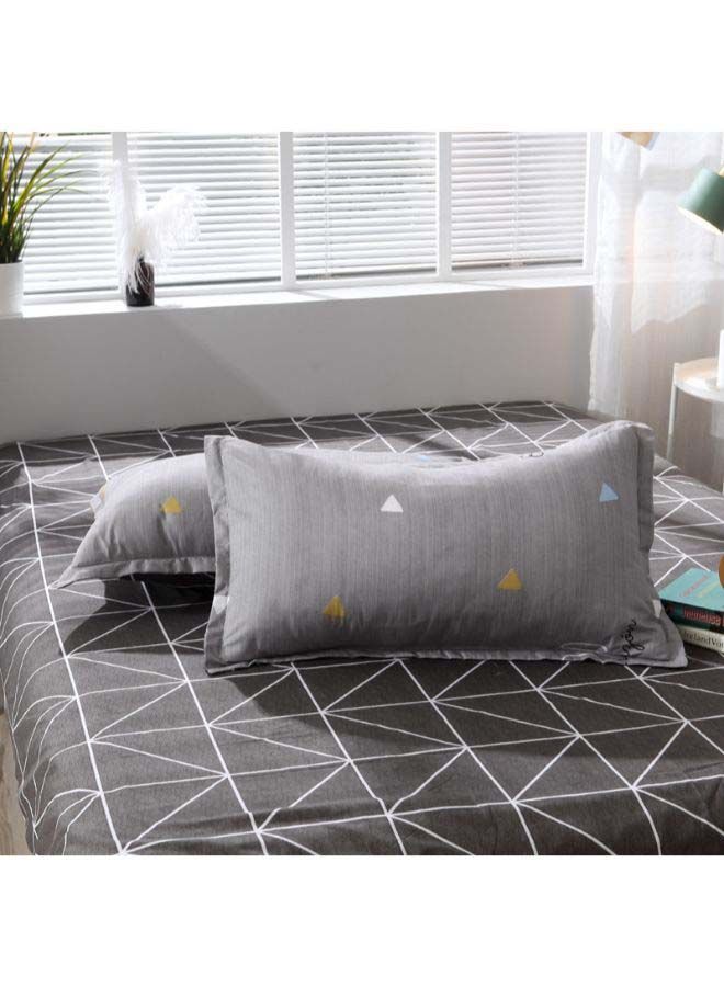 3-Piece Simple Fashion Design Bedding Set Polyester Grey Single