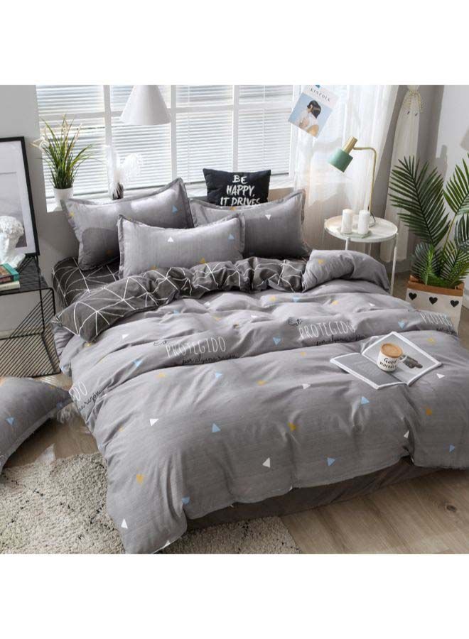 3-Piece Simple Fashion Design Bedding Set Polyester Grey Single