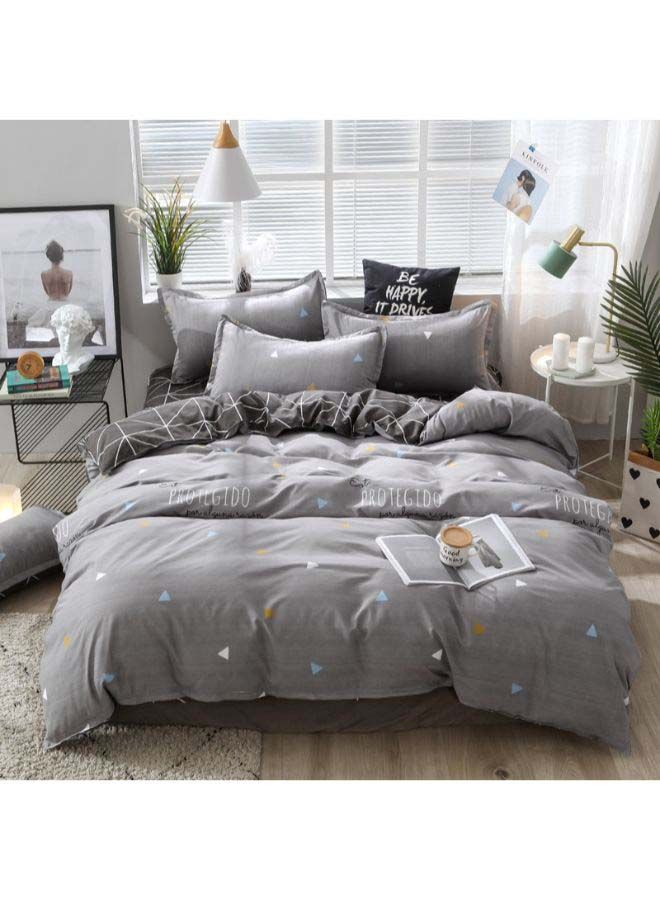 3-Piece Simple Fashion Design Bedding Set Polyester Grey Single