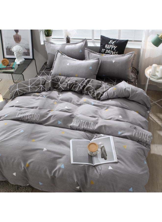 3-Piece Simple Fashion Design Bedding Set Polyester Grey Single