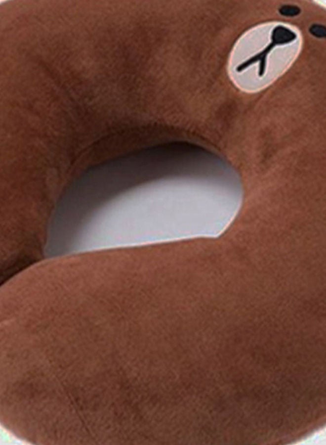 U-Shape Neck Cushion Pillow Brown/Black