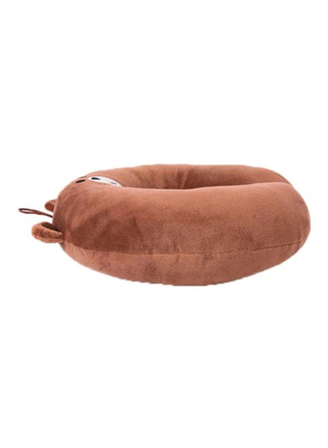 U-Shape Neck Cushion Pillow Brown/Black