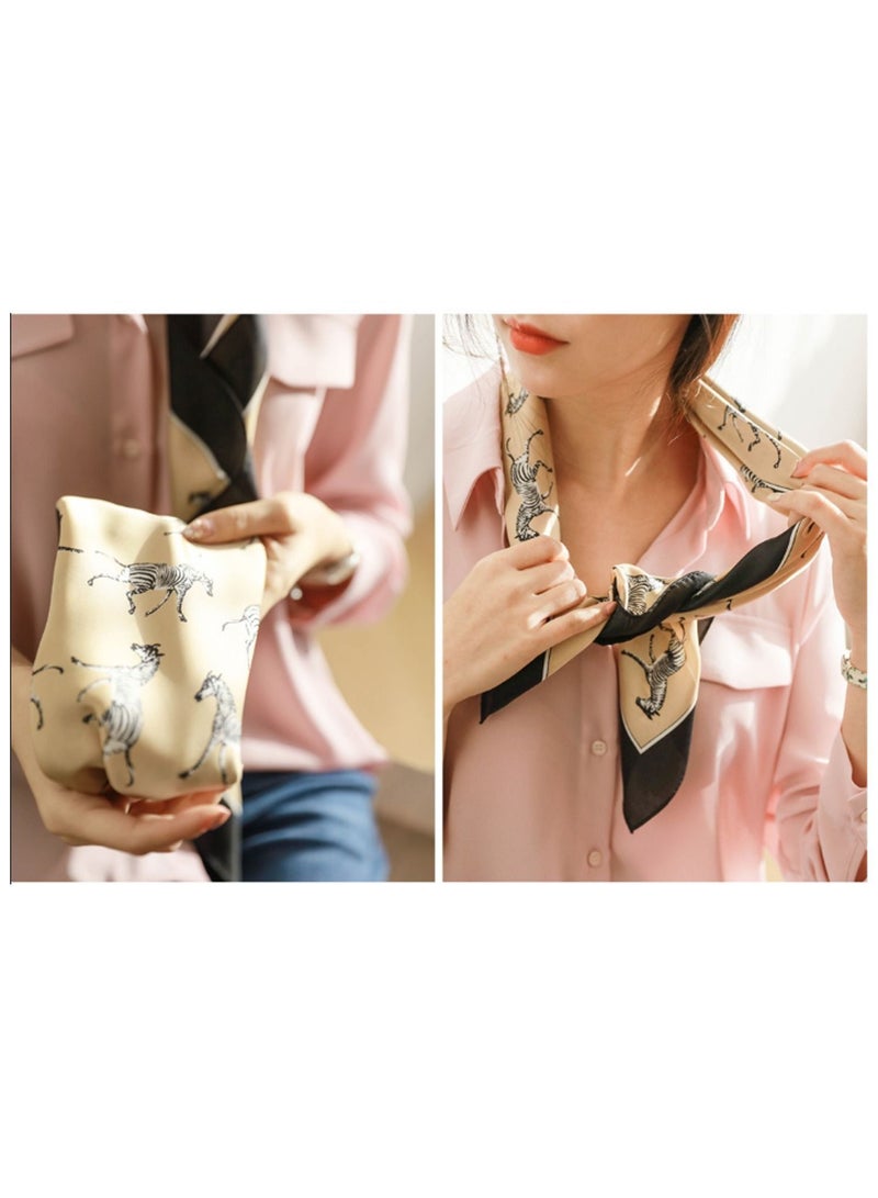 Small Silk Scarf, Women Multifunction All-match Decoration Hair Tie Fashion Retro Headwear Neckercief