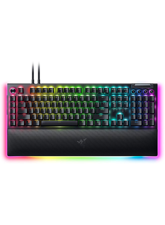 BlackWidow V4 Pro RGB Mechanical Gaming Keyboard, Razer Yellow Switches, Command Dial, 5 Dedicated Macros Keys, English US Layout, Detachable Type-C Cable, Black | RZ03-04681800-R3M1