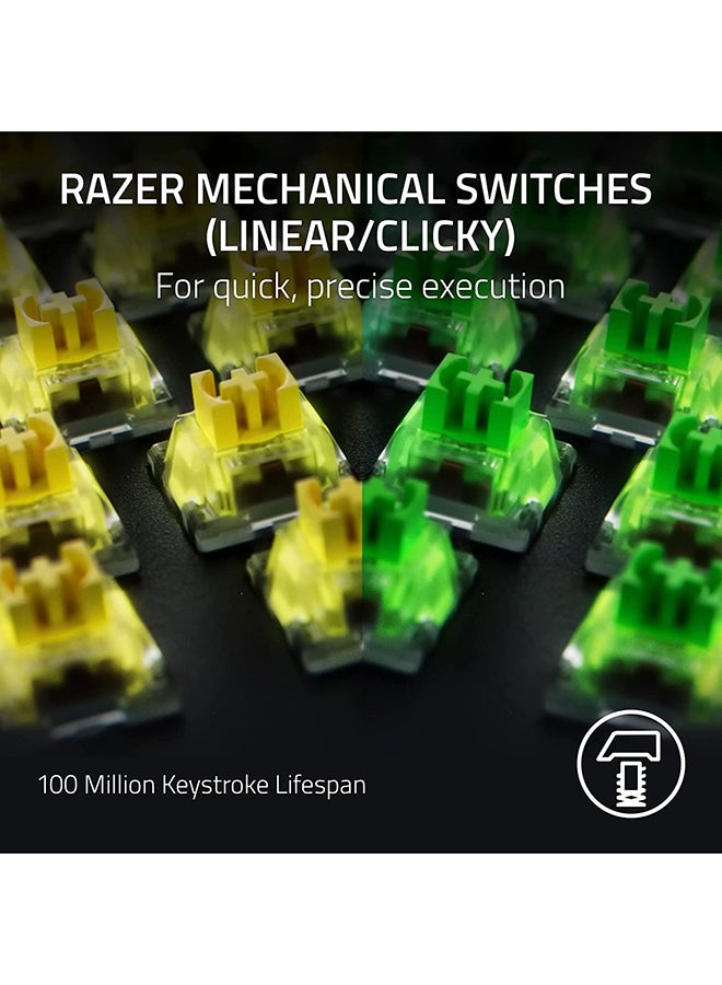 BlackWidow V4 Pro RGB Mechanical Gaming Keyboard, Razer Yellow Switches, Command Dial, 5 Dedicated Macros Keys, English US Layout, Detachable Type-C Cable, Black | RZ03-04681800-R3M1