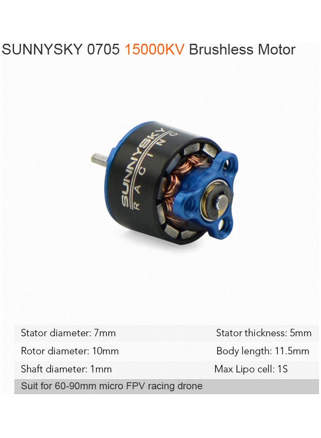 Brushless Motor For Micro FPV Racing Drone 0705 15000KV 6x3x5cm